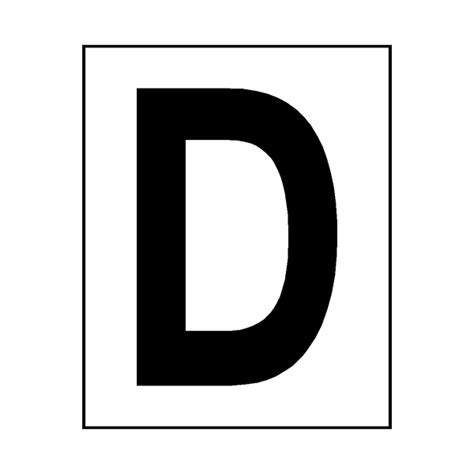 Letter D Sticker Black Safety Uk