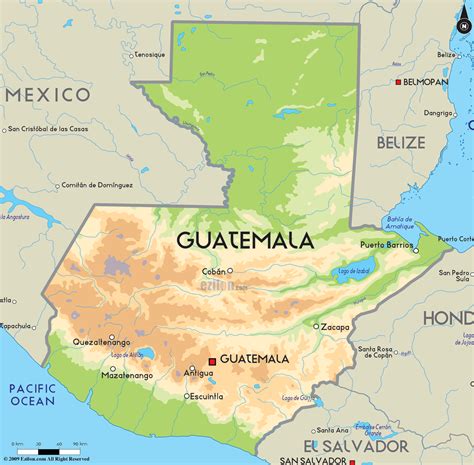 Road Map Of Guatemala And Guatemala Road Maps