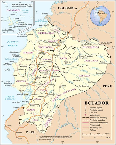Mapa Pol Tico Del Ecuador Tama O Completo