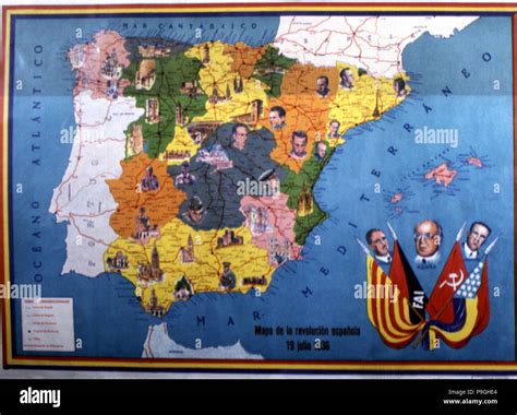 La Segunda República 1931 1939 Mapa De La Revolución Española El 19