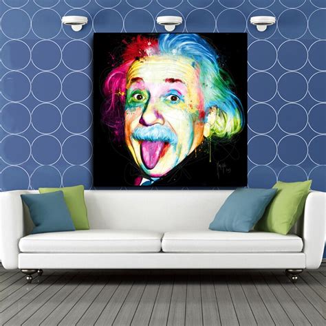 Reliabli Watercolor Print Portrait Poster Einstein Canvas Painting Wall