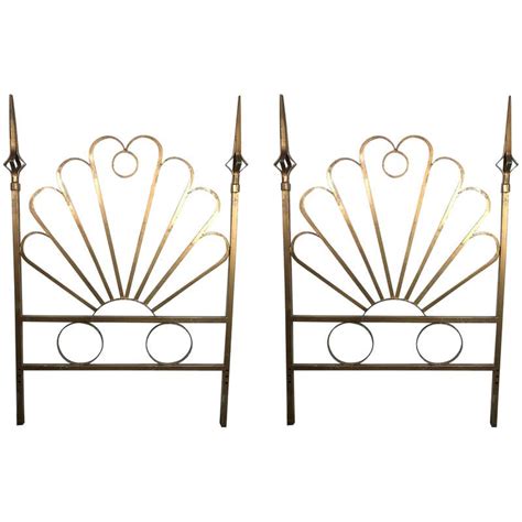 pair of hollywood regency gilt twin headboards for sale at 1stdibs