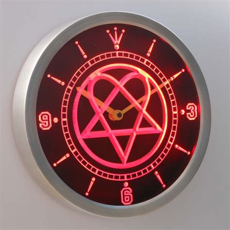 Him Heartagram Led Neon Wall Clock Safespecial