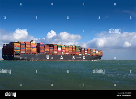 The Fully Loaded Ultra Large Uasc Container Ship Sajir Departs The