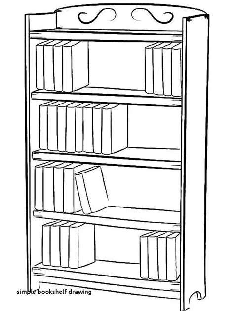 Bookcase Cartoon Black And White Simple Bookshelf Bookshelves
