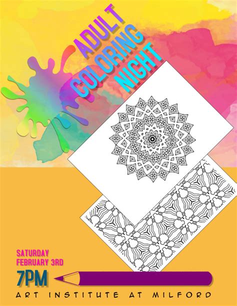 Adult Coloring Night Flyer Template Postermywall