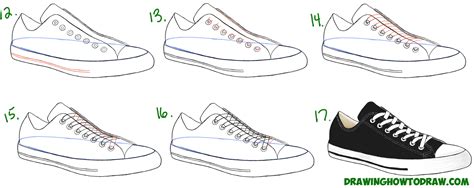 I wanted to learn how to draw a flock of birds, but drawing a bird is not nearly as easy as i thought it would be. How to Draw Sneakers / Shoes with Easy Step by Step ...