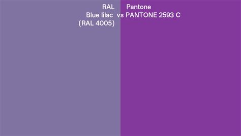 RAL Blue Lilac RAL 4005 Vs Pantone 2593 C Side By Side Comparison