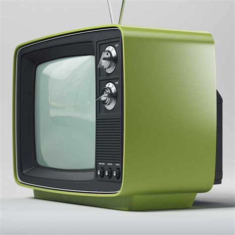 Retro Style 70 Television Set 3d Model