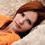 The Portrait Of Very Beautiful Redhaired Cute Nice Attractive Girl 