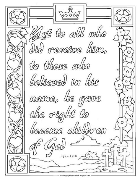 Coloring pages are designed for use with crayons. John 1:12 Printable coloring page. Hundreds more at my ...