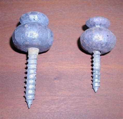 By Blacksmiths Hammered Wrought Iron Small Ball Head Decorative Wood Screw