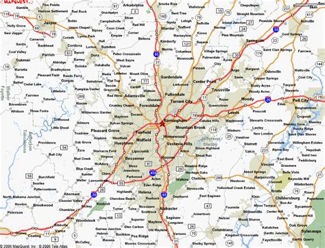 Map Of Birmingham Alabama Travelsmapscom