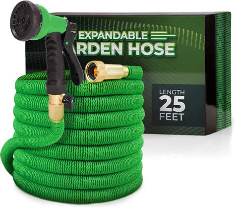 Joeys Garden Expandable Garden Hose With 8 Function Hose Nozzle