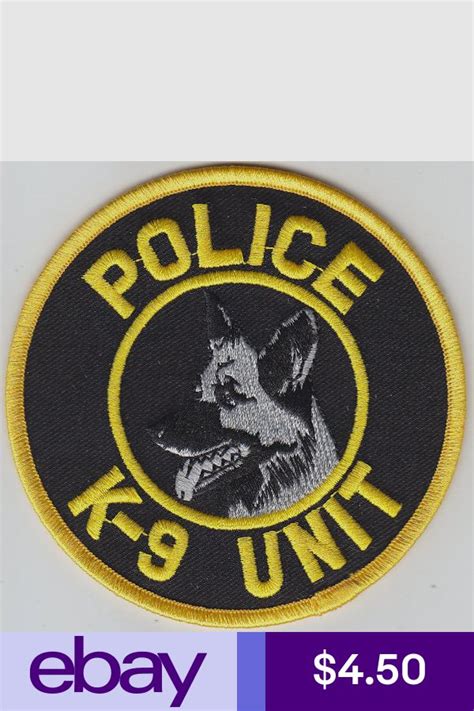 Police K 9 Unit 35 Round Patch Gold And Black K9 Canine German