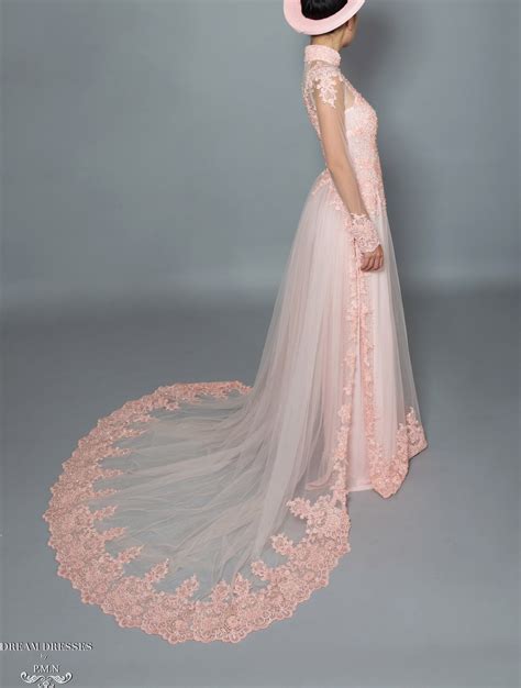 Blush Pink Bridal Ao Dai Vietnamese Bridal Dress With Embellishment Dream Dresses By P M N