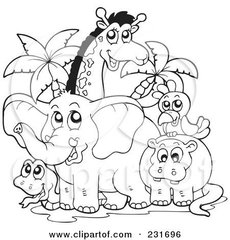Printable pictures of farm animals in color with animal art. Royalty Free Stock Illustrations of Zoo Animals by ...