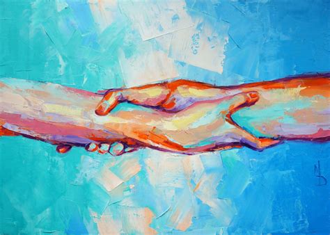 Hands Oil Painting Conceptual Abstract Hand Painting The Etsy