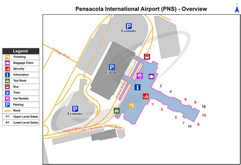 Pensacola Pns International Airport Florida Code Contacts Map