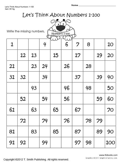 Get free kindergarten worksheets to help your child master key skills like the alphabet, basic sight words, and basic addition. 6 Best Images of Printable Number Worksheets 1 100 - Kindergarten Worksheets Numbers 1 100 ...
