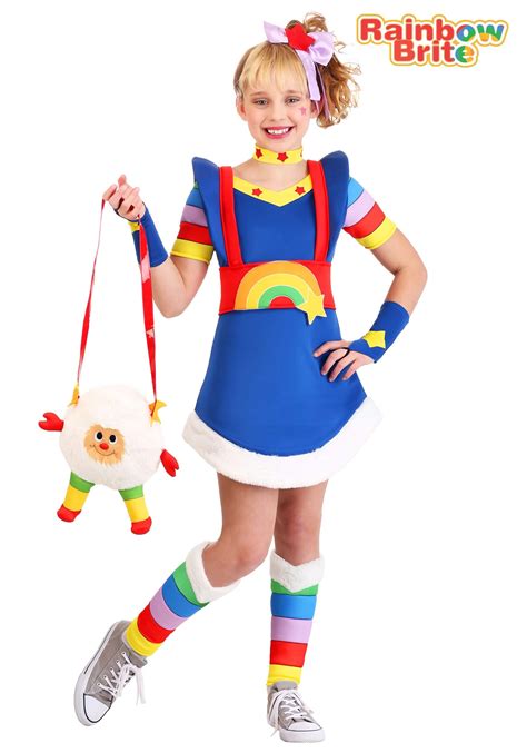 Fancy Dress And Period Costume G23 Ladies Rainbow Brite Hero 80s Fancy Dress Up Party Halloween