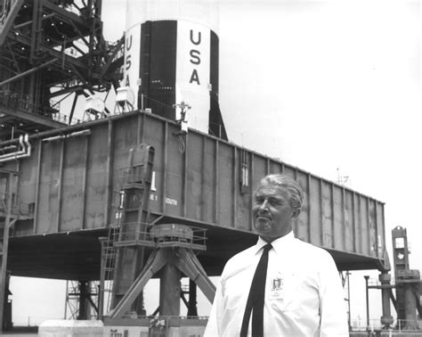 Dr Wernher Von Braun With The Apollo 11 Saturn V Launch Vehicle Nasa