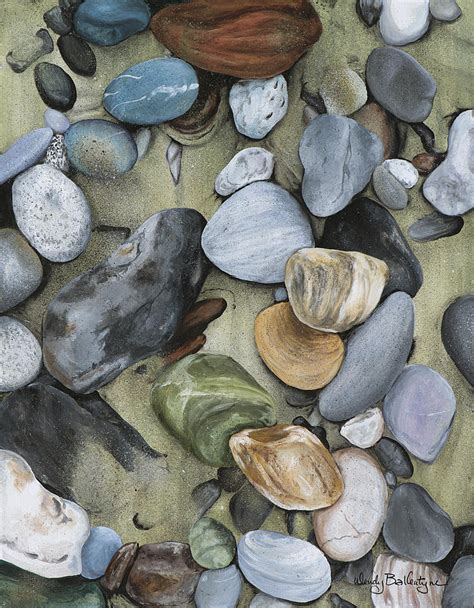 Pebbles In The Sand Painting By Wendy Ballentyne