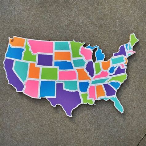Pastel United States Map 36x22 Us Map Art Usa Decor Other Sizes