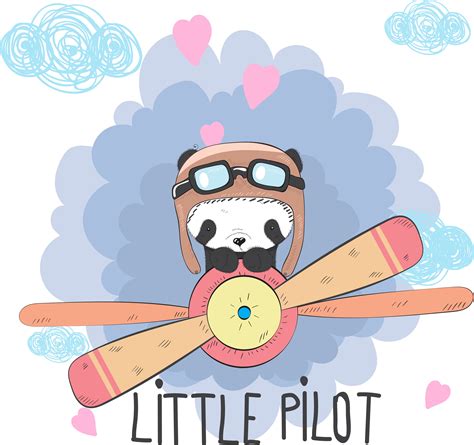 Cute Baby Panda On A Plane 458057 Download Free Vectors