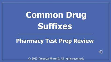 Common Drug Suffixes Pharmacy Test Prep Review For Ptcb Ptce And
