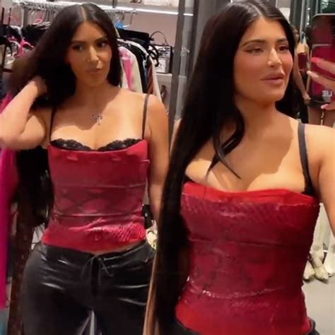 See Kim Kardashian And Kylie Jenner Rock Twinning Outfits E Online
