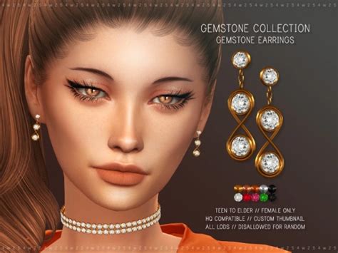 4w25 Gemstone Earrings The Sims 4 Gemstone Earrings Gemstones