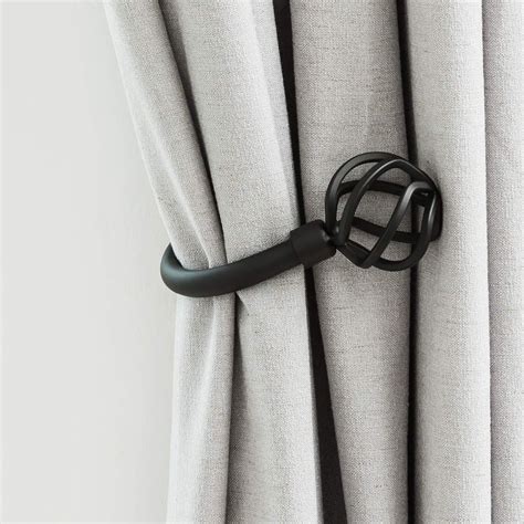 Hikmlk Handmade Metal Curtain Holdbacks 2pcs Decoration Matt Black Curtain Tie Back