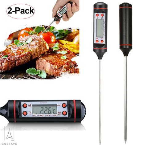 Gustave 2 Pack Digital Electronic Food Thermometer Long Probe Digital