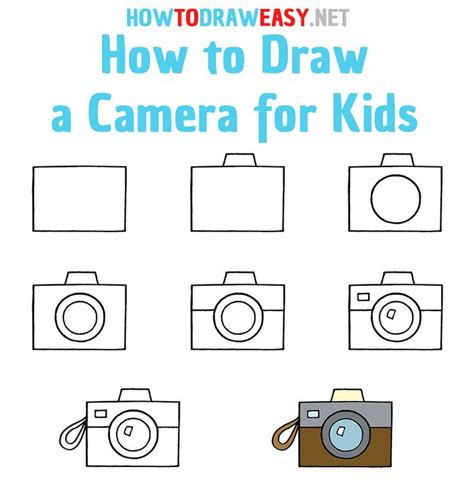 How To Draw A Camera Step By Step Easy Drawings For Kids Drawing