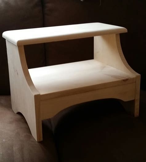 Buy Hand Crafted Naked Pine Bedside Step Stool Made To Order From