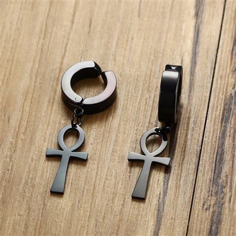 Black Drop Stainless Ankh Earrings That Ankh Life