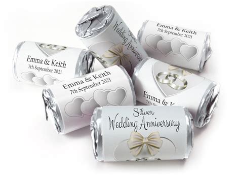 Silver Wedding Anniversary Favours Love Heart Sweets With Etsy Uk