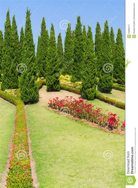 Landscaped Garden Royal Flora Ratchaphruek Stock Image Image Of