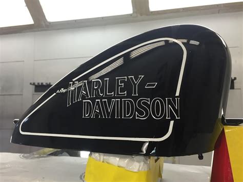 I found this photo online and it linked to this site but it was a long time ago. Super Signs — Harley-Davidson Tank Lettering Decal (Pair)