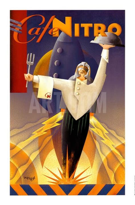 Cafe Nitro Art Print Michael L Kungl Art Deco