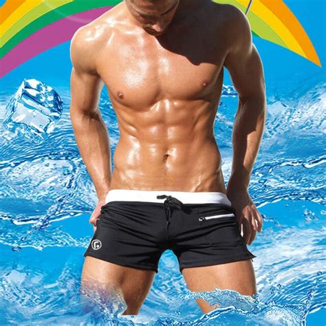 Buy New Mens Low Rise Swimwear Sexy Low Personality Male Beach Swimming Trunks