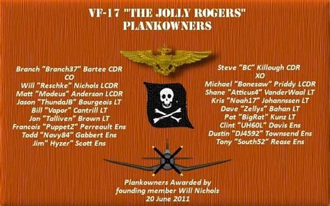 Vf 17 The Jolly Rogers Plankowners Jolly Roger Rogers F4u Corsair