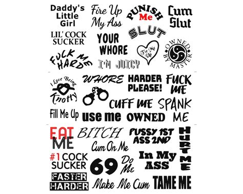33 Bdsm Temporary Tattoos For Adults Master Slave Kinky Sex Etsy