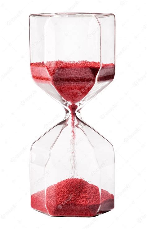 Vintage Glass Hourglass With Red Sand Premium Photo