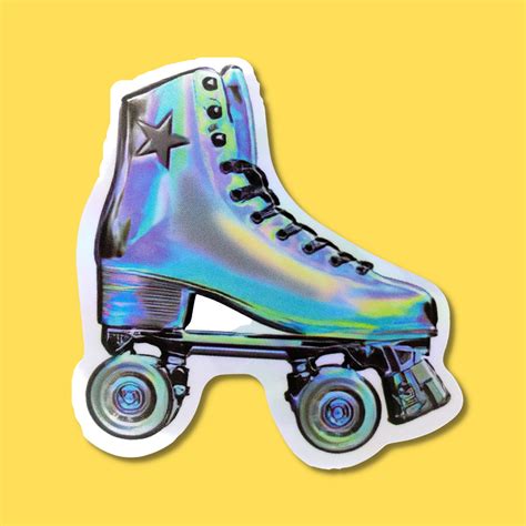 Star Roller Skate Waterproof Holographic Sticker Confetti Kitty