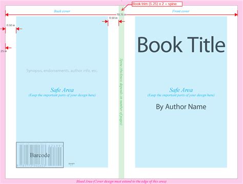 Book Cover Template Front Back And Spine