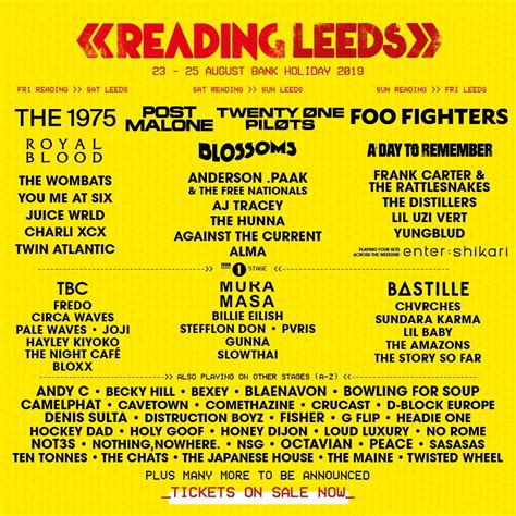 Reading and leeds music festivals will be going ahead this year, organisers have confirmed. Reading & Leeds Festival 2019 Tickets