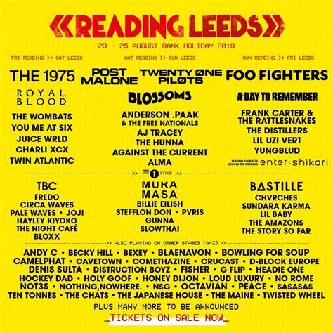 The reading festival is the complementary event to the leeds festival. Reading & Leeds Festival 2019 Tickets