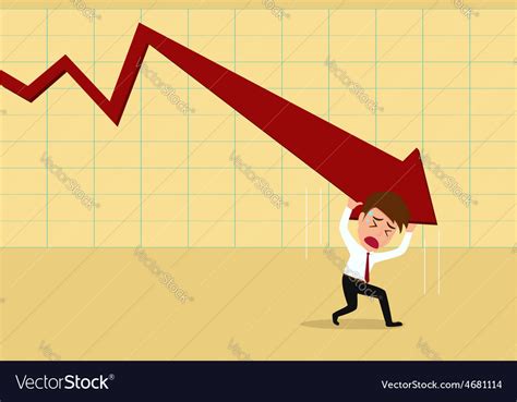 Business Failure Down Trend Graph And Rebound Vector Image